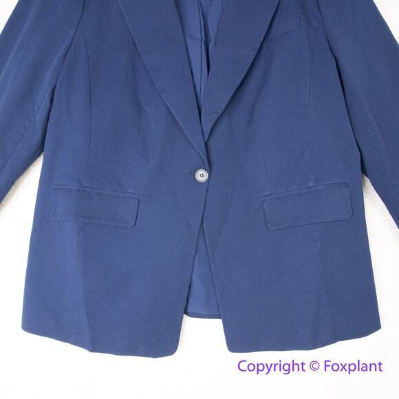 Eloquii Premier Blue blazer one button collared, size 16‎ - Picture 3 of 14